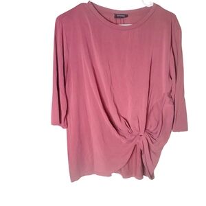 EUC Botanique Women's Business Casual Stretchy Twisted Front Blouse, Size L